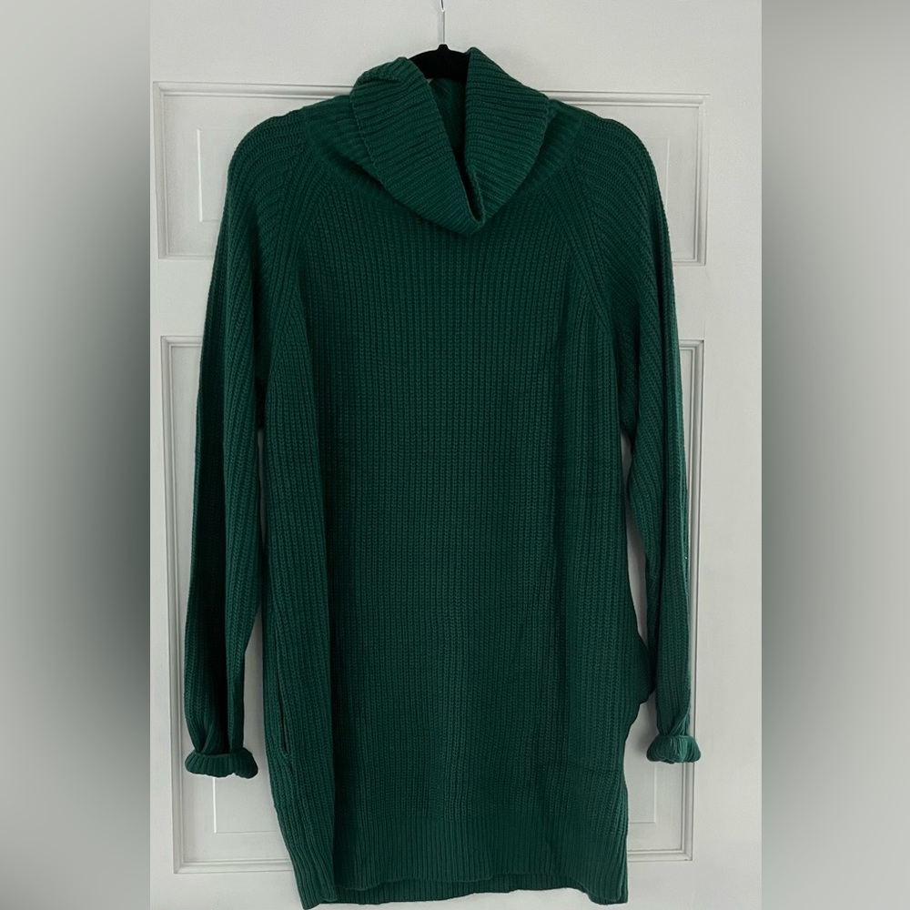 Emerald green sweater dress